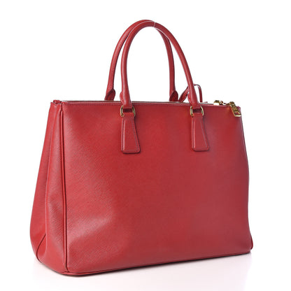 Prada Saffiano Large Galleria Double Zip Tote Fuoco 3 of 12
