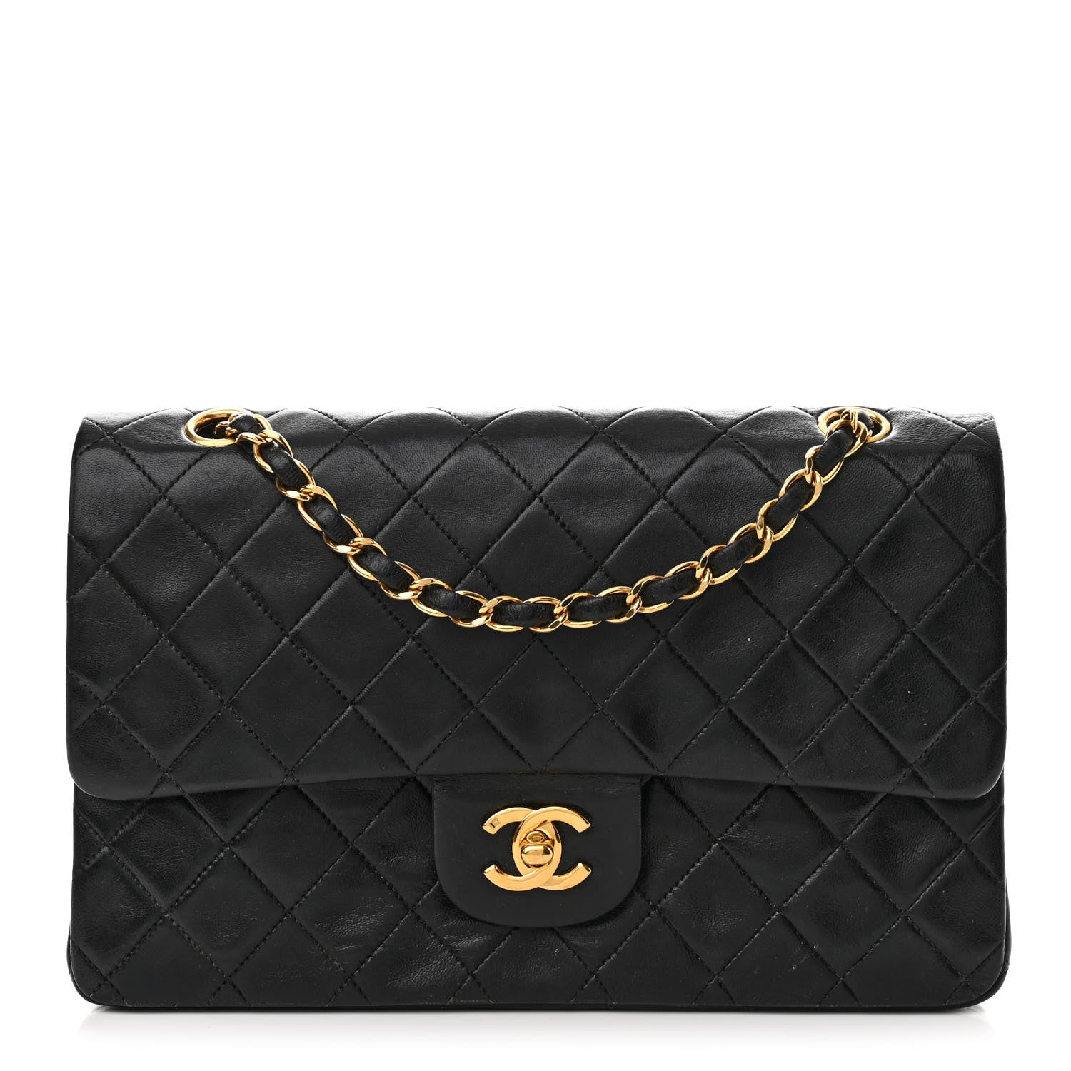 Chanel Lambskin Quilted Medium Double Flap Black 1 of 16