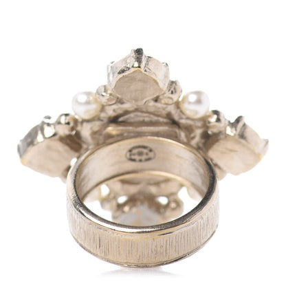 Chanel Pearl CC Ring 6.75 Light Gold 3 of 5