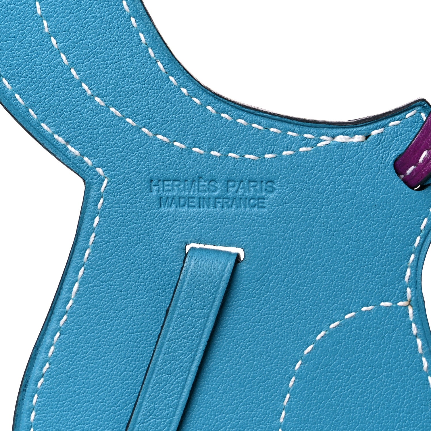 Hermes Swift Paddock Selle Horse Saddle Bag Charm Anemone Turquoise 3 of 4