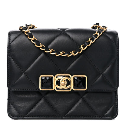 Chanel Calfskin Resin Quilted Mini Flap Black 1 of 12