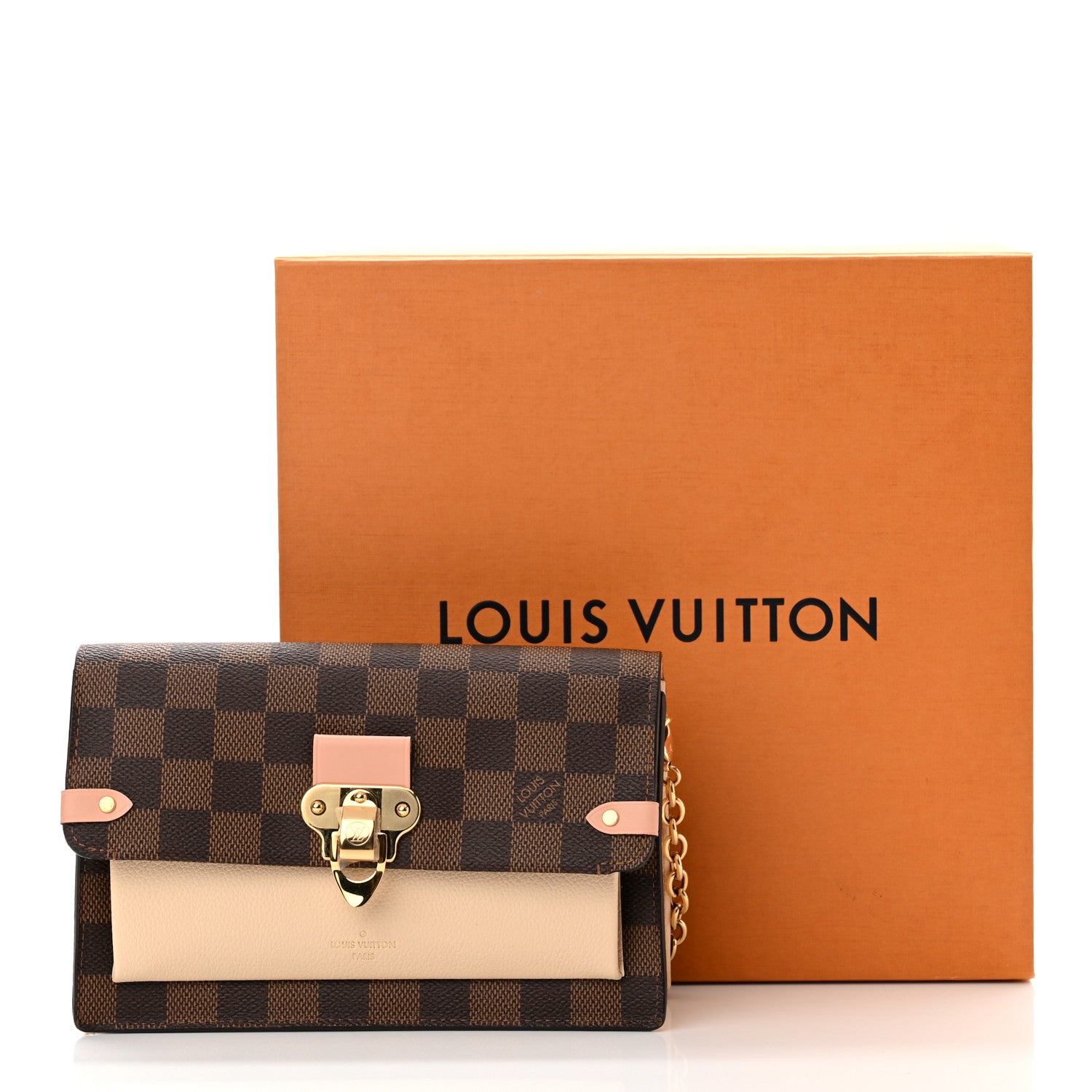 Louis Vuitton Damier Ebene Vavin Chain Wallet Creme 10 of 10