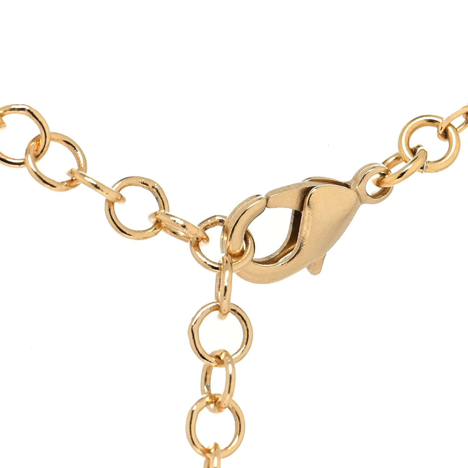 Chanel Crystal Metal CC Round Pendant Necklace Gold 4 of 5
