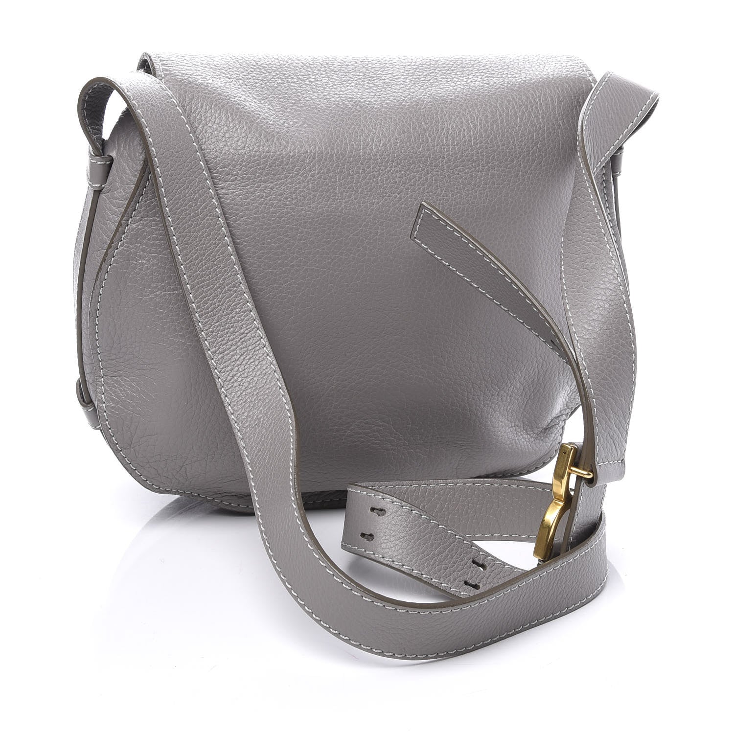 Chloe Calfskin Medium Marcie Round Crossbody Bag Cashmere Grey 2 of 9