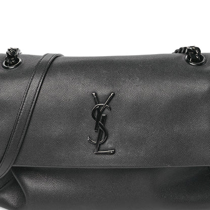 Saint Laurent Grain De Poudre Medium West Hollywood Monogram Fold-Over Black 9 of 12