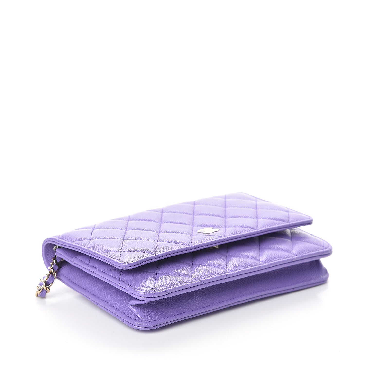 Chanel Caviar Quilted Wallet On Chain WOC Purple 4 of 9