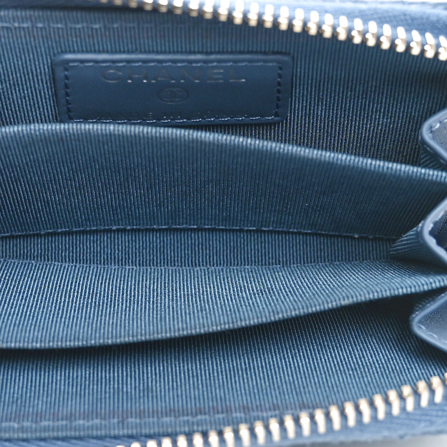 Chanel Caviar Quilted Zip Coin Purse Blue 5 of 8