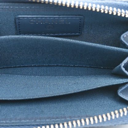 Chanel Caviar Quilted Zip Coin Purse Blue 5 of 8