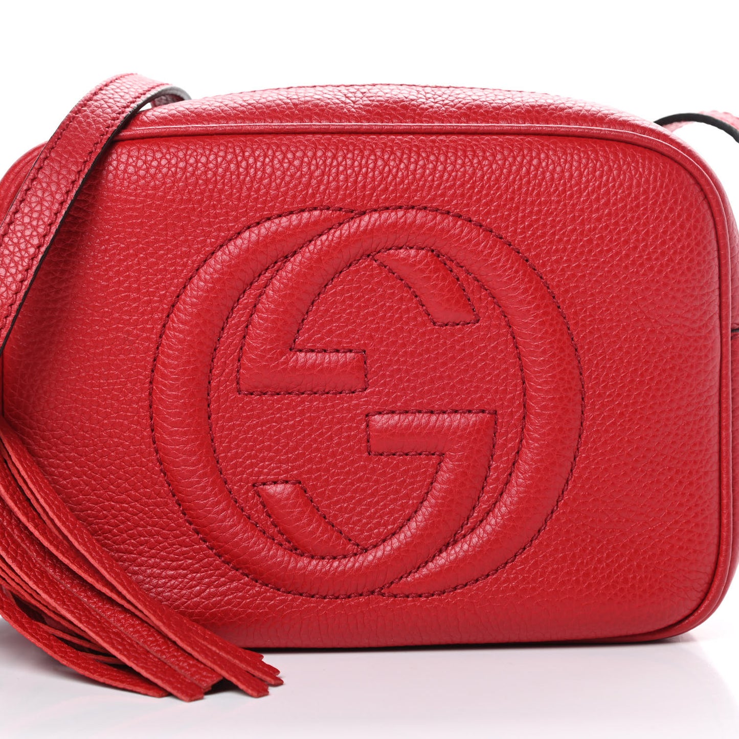 Pebbled Calfskin Small Soho Disco Bag Tabasco Red