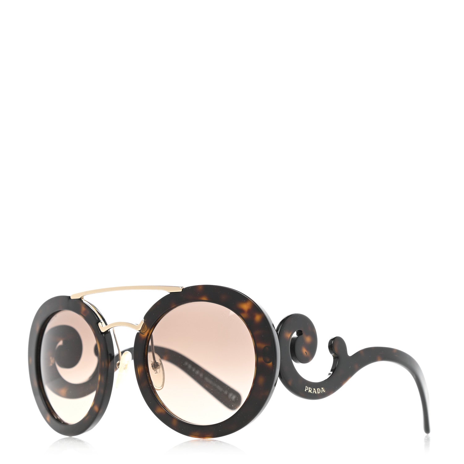 Prada Baroque Sunglasses SPR 13S Havana 1 of 7