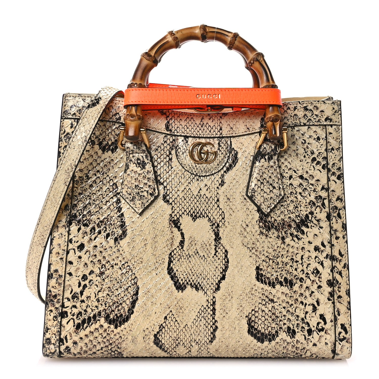 Gucci Snakeskin Small Diana Tote Bag Natural 1 of 13