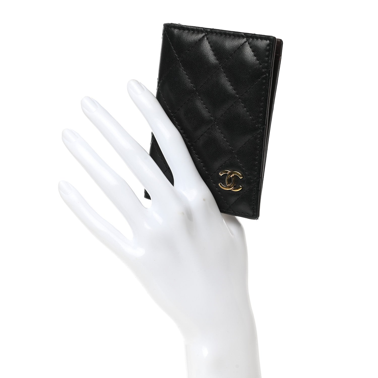 Chanel Lambskin Quilted Card Holder Wallet Black 2 of 14