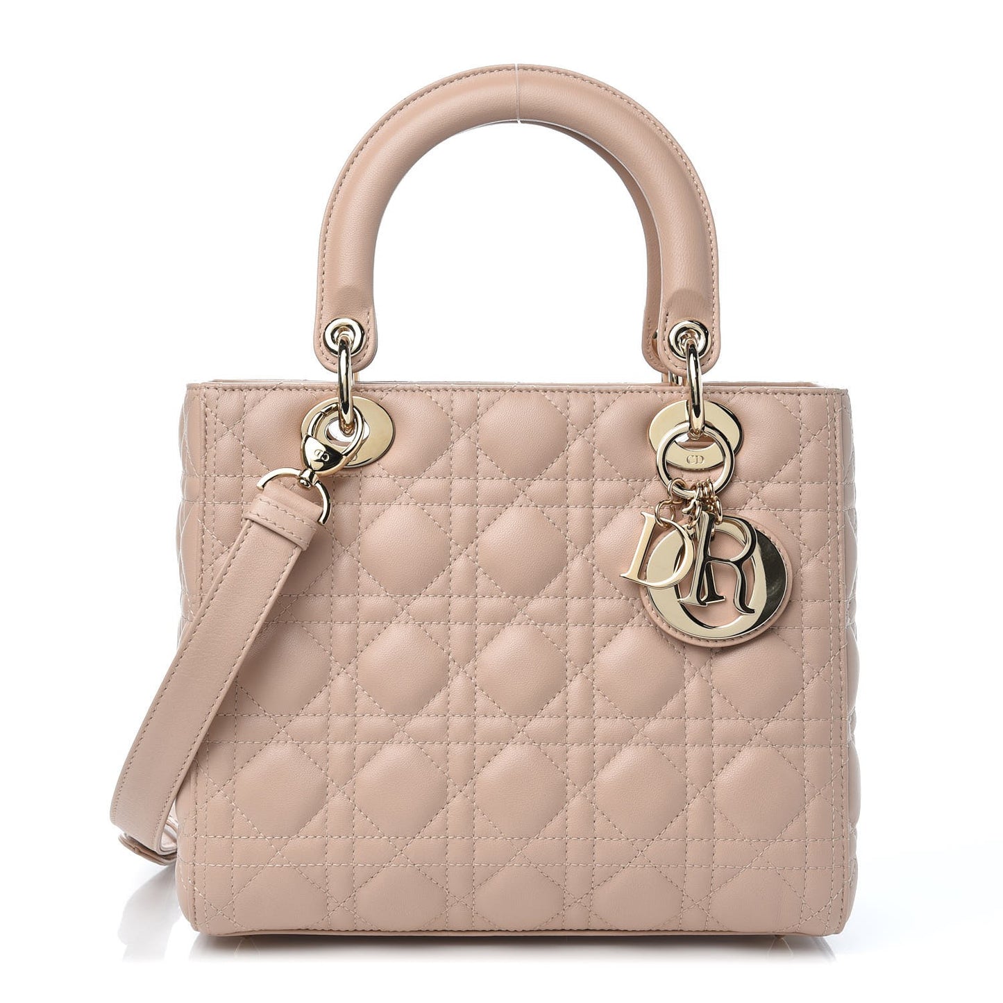 Lambskin Cannage Medium Lady Dior Light Pink