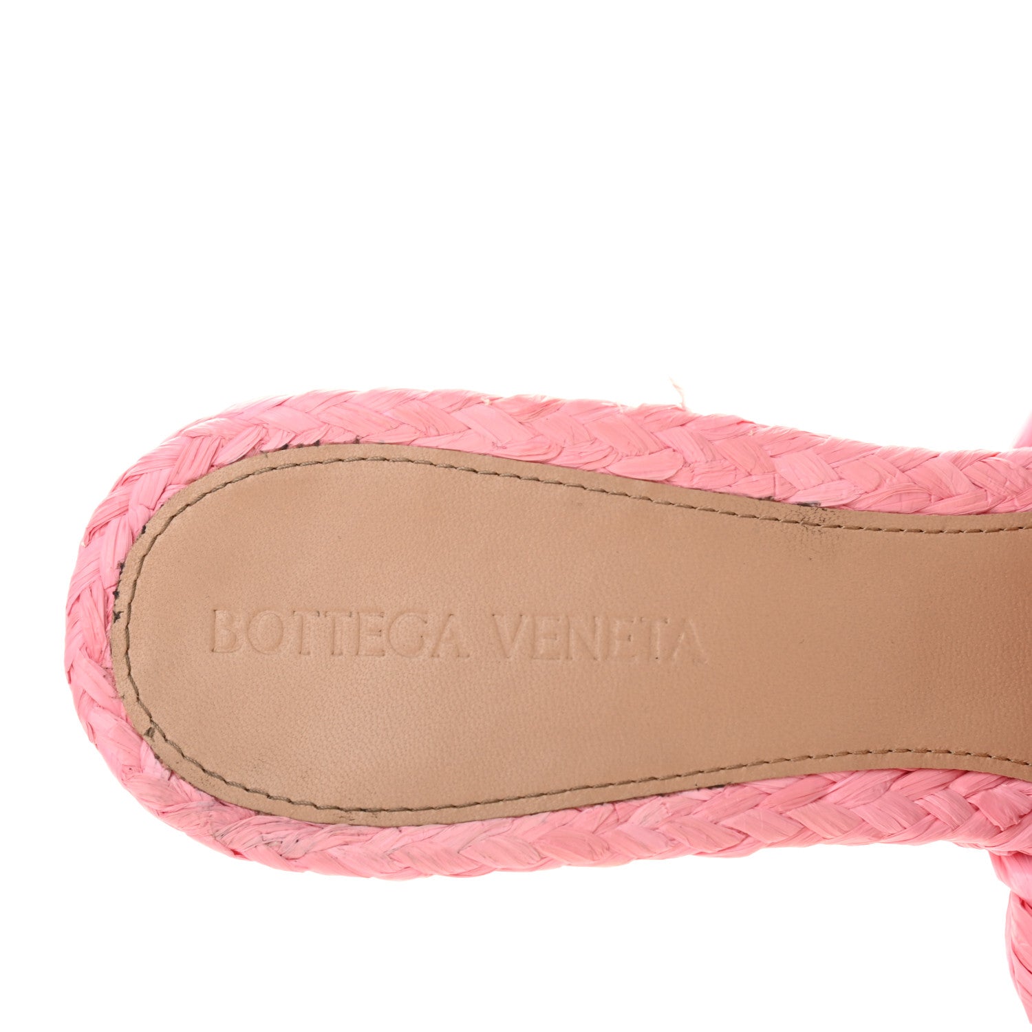Bottega Veneta Raffia Twisted Intrecciato Stretch Mule Sandals 38.5 Blossom 7 of 9