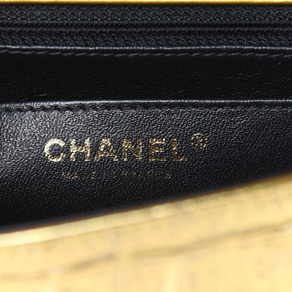 Chanel Metallic Calfskin Crocodile Embossed Cocodile Rectangular Mini Flap Gold 6 of 13
