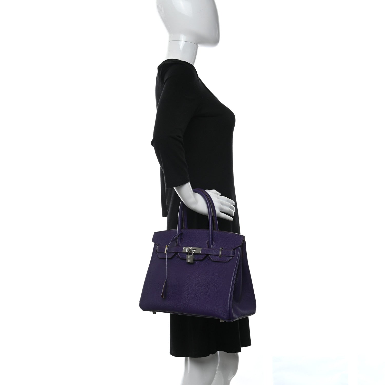 Hermes Chevre Mysore Horseshoe Birkin 30 Iris Rose Shocking 2 of 10