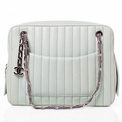 Chanel Lambskin Vertical Quilted Mademoiselle Camera Case Green 1 of 13