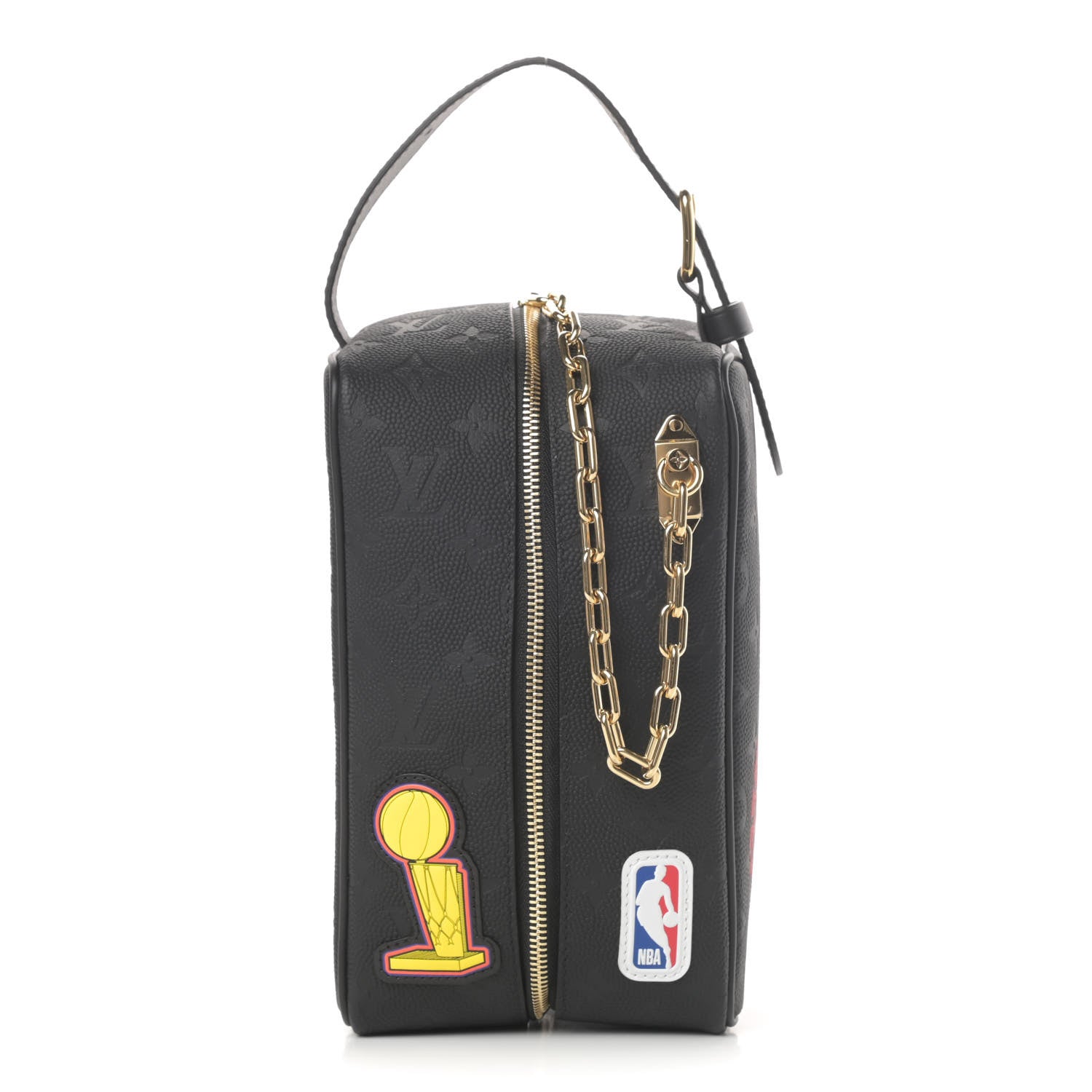 Louis Vuitton X NBA Calfskin Monogram Embossed Cloakroom Dopp Kit Black 1 of 9