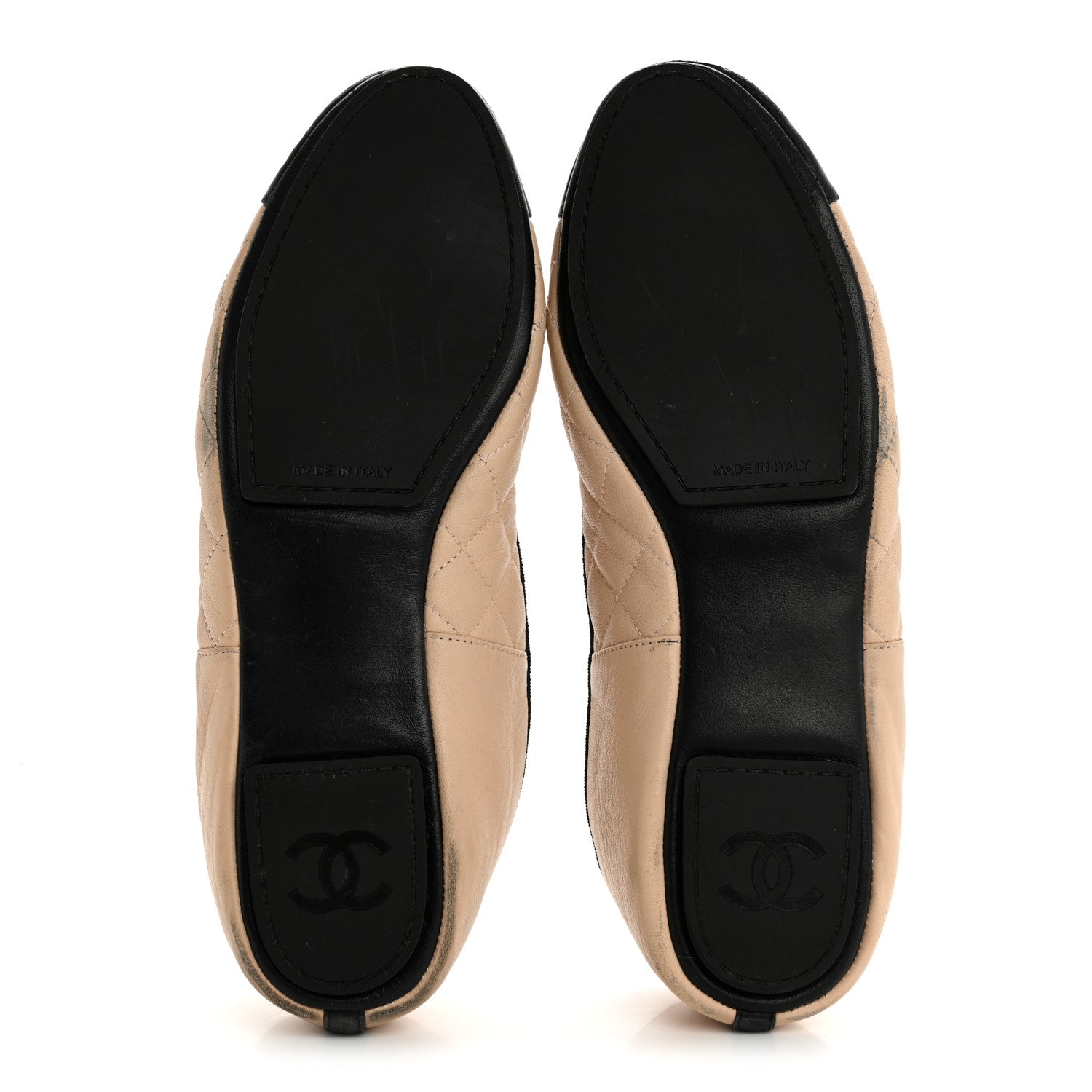 Chanel Lambskin Quilted Cap Toe Slipper With Pouch 39 Beige Black 6 of 12