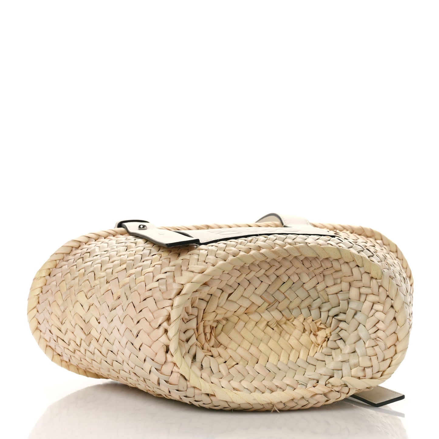 Raffia Small Basket Tote Bag Natural White