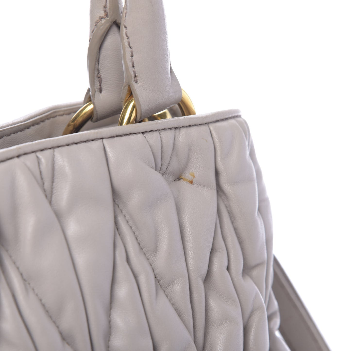 Nappa Matelasse Bauletto Top Handle Bowler Pomice