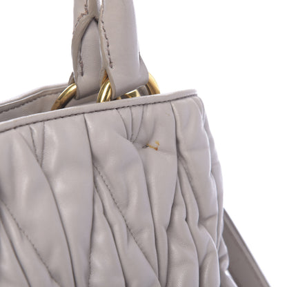 Miu Miu Nappa Matelasse Bauletto Top Handle Bowler Pomice 23 of 24