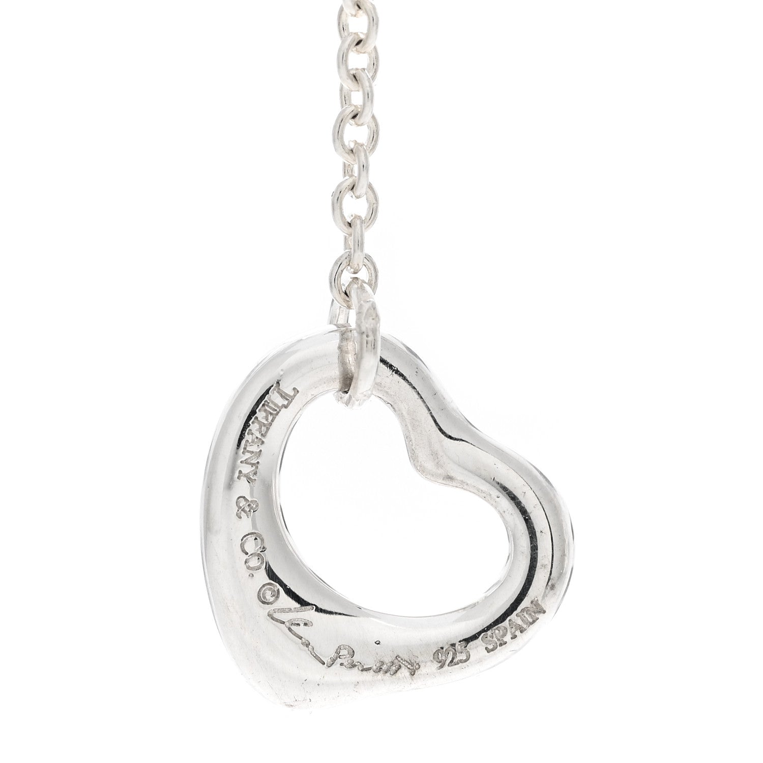 Tiffany Sterling Silver Elsa Peretti Open Heart Drop Earrings 3 of 3