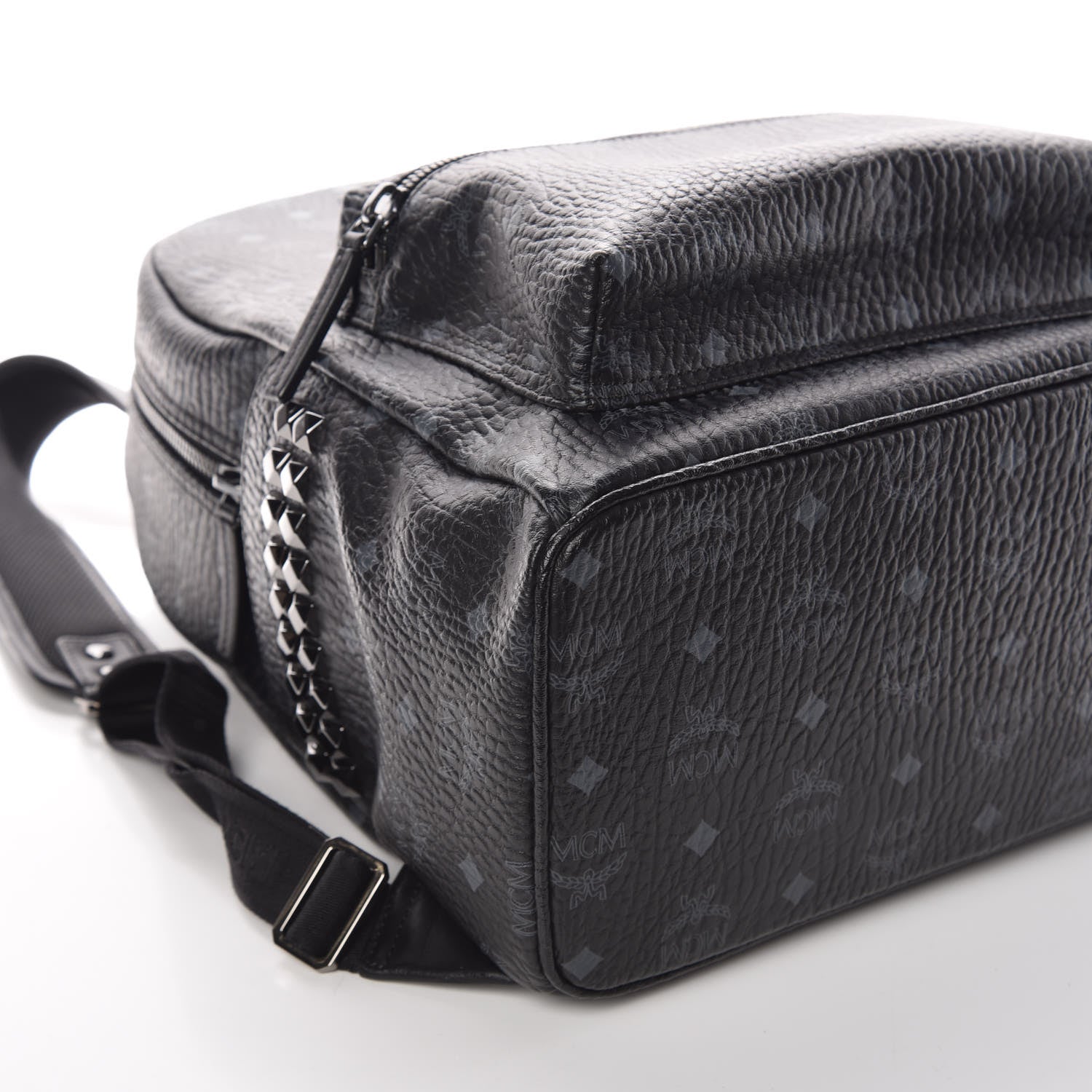 MCM Visetos Medium Side Studs Stark Backpack Black 8 of 10