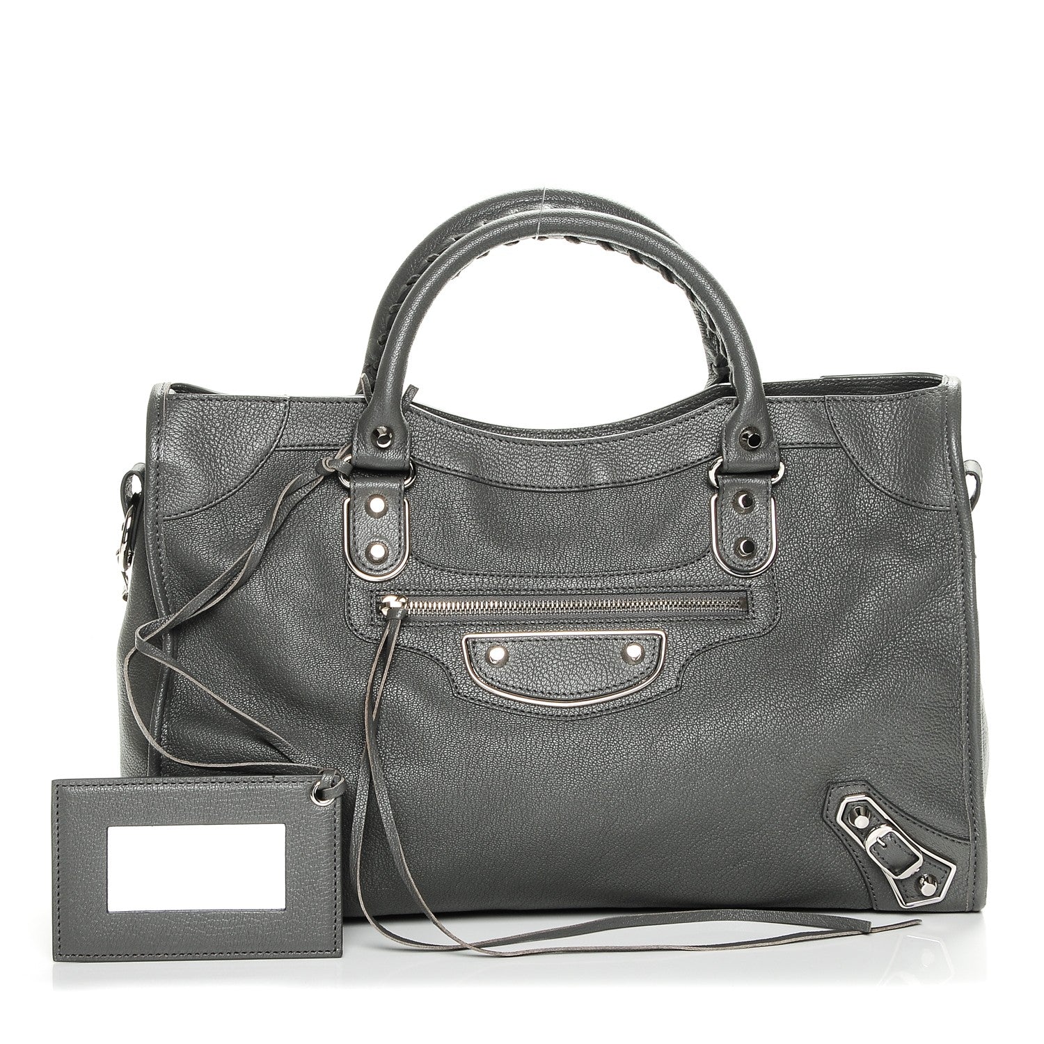 Balenciaga Chevre Silver Metallic Edge Hardware City Gris Acier 1 of 6