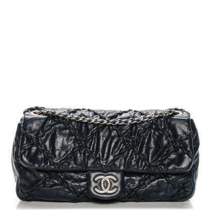 Chanel Calfskin Medium Ultra Stitch Flap Navy 1 of 9
