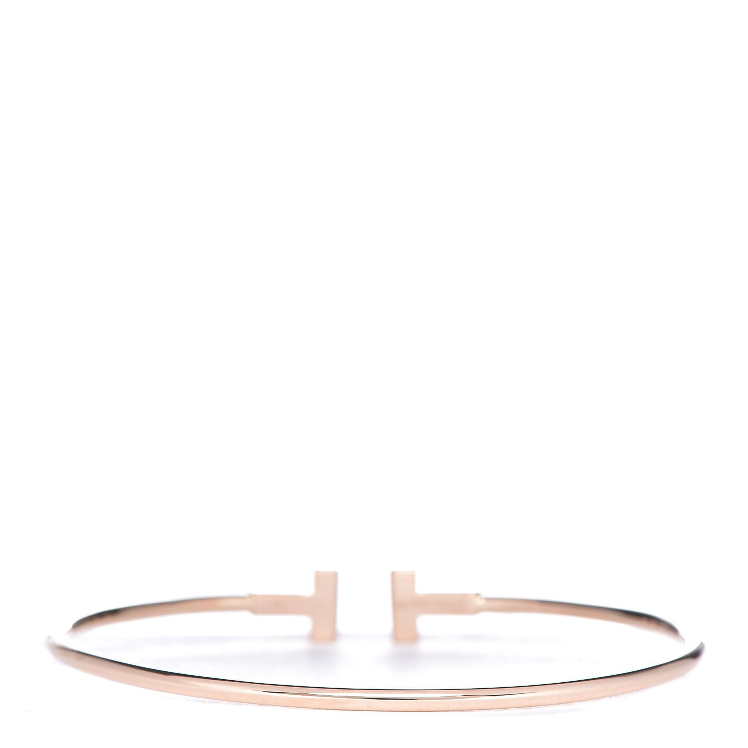 Tiffany 18K Rose Gold Narrow T Wire Bracelet 3 of 5