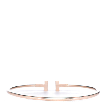 Tiffany 18K Rose Gold Narrow T Wire Bracelet 3 of 5
