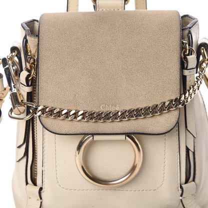 Chloe Suede Calfskin Small Faye Backpack Off White 10 of 10