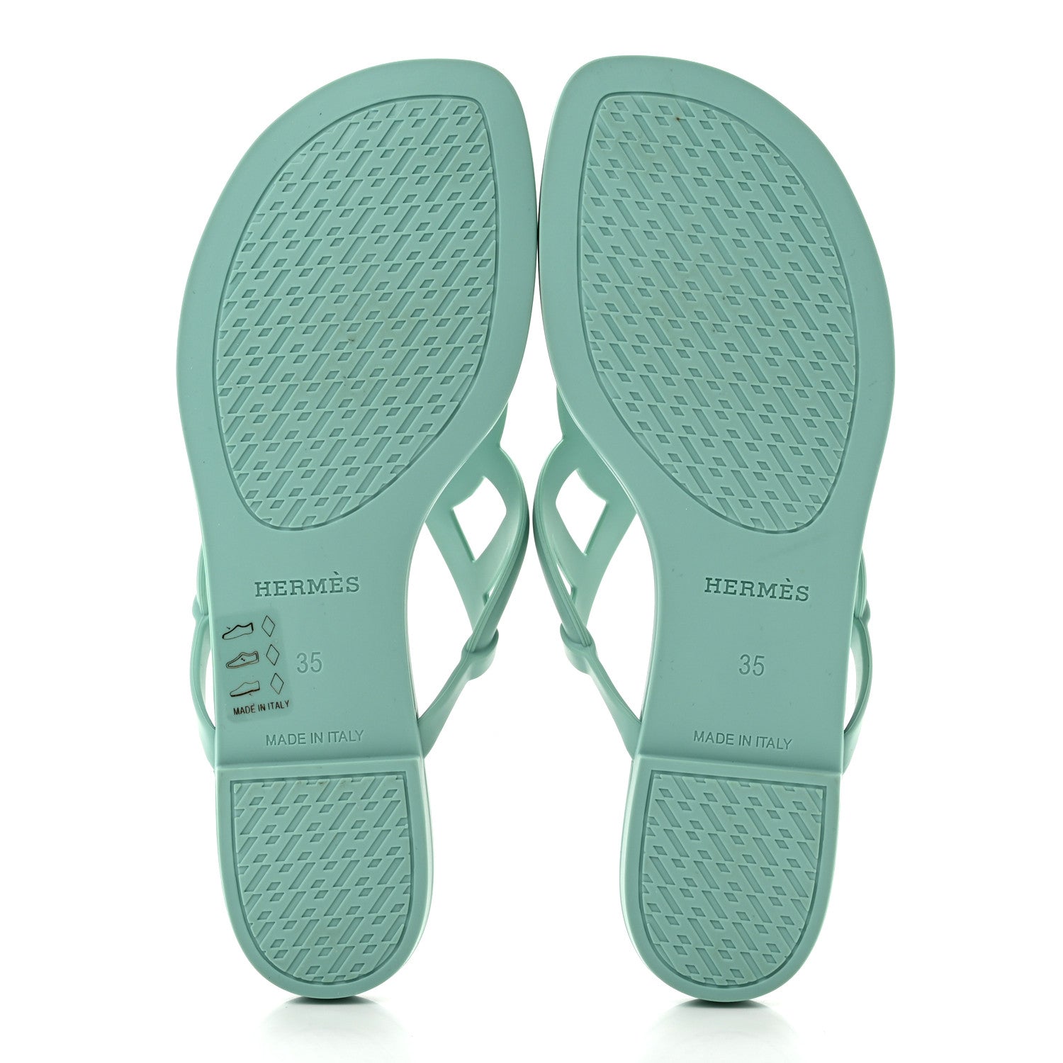 Hermes Rubber Womens Egerie Sandals 35 Vert Embrun 5 of 8