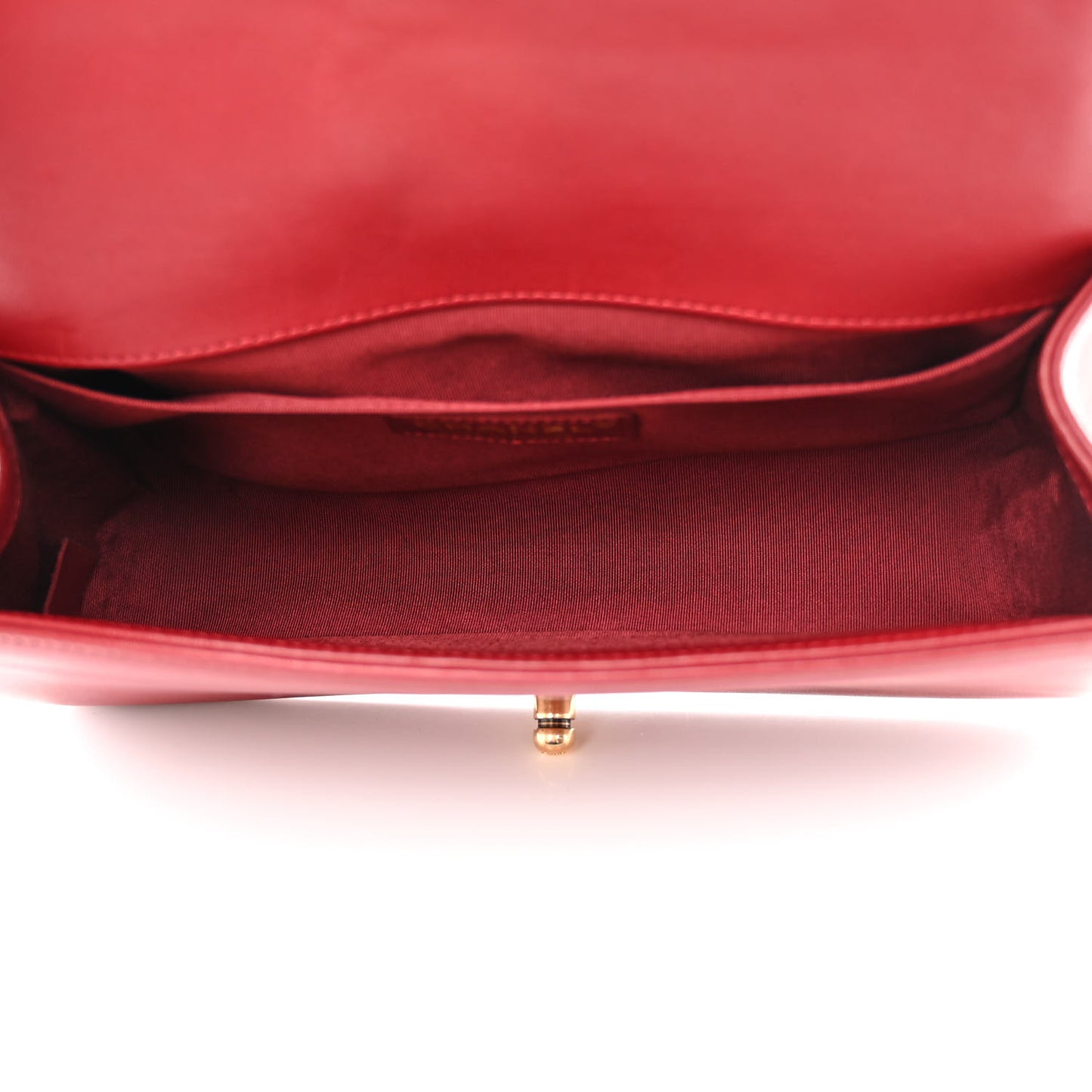 Lambskin Quilted Medium Boy Flap Dark Red
