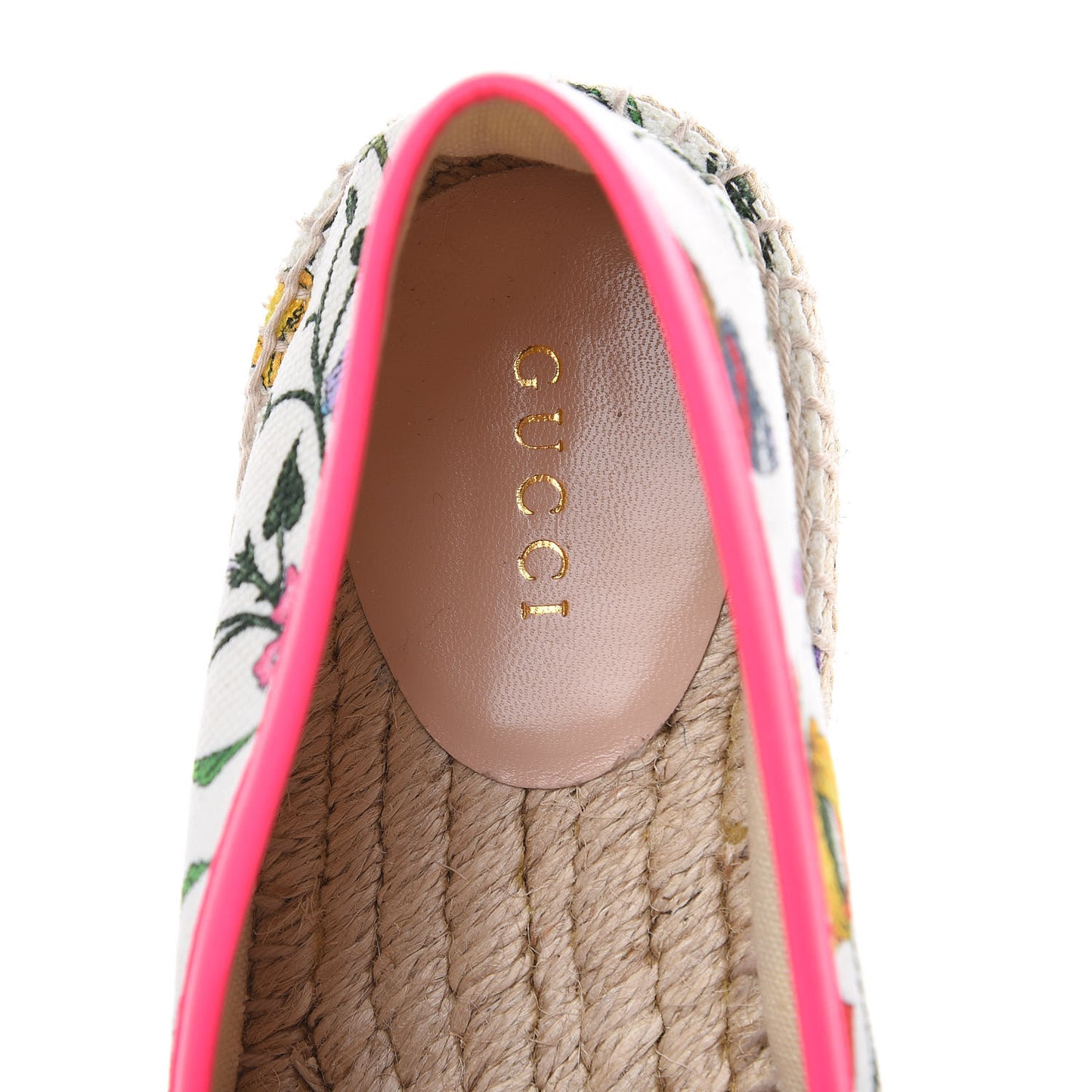 Canvas Flora Print Espadrilles 39 White Multicolor Fuxia