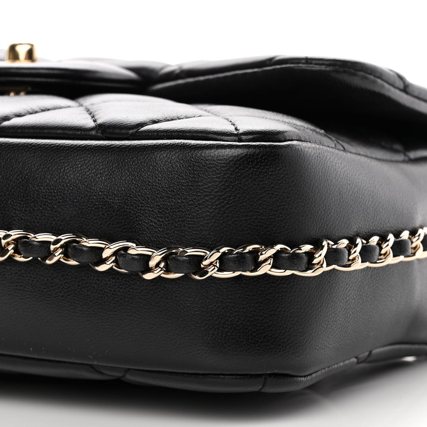 Lambskin Quilted Small My Precious Flap Black
