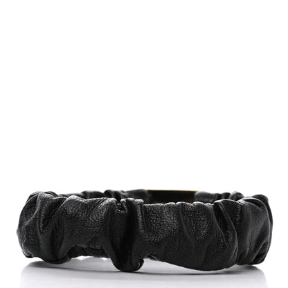 Chanel Lambskin Metal Enamel CC Hair Tie Black Gold 3 of 5