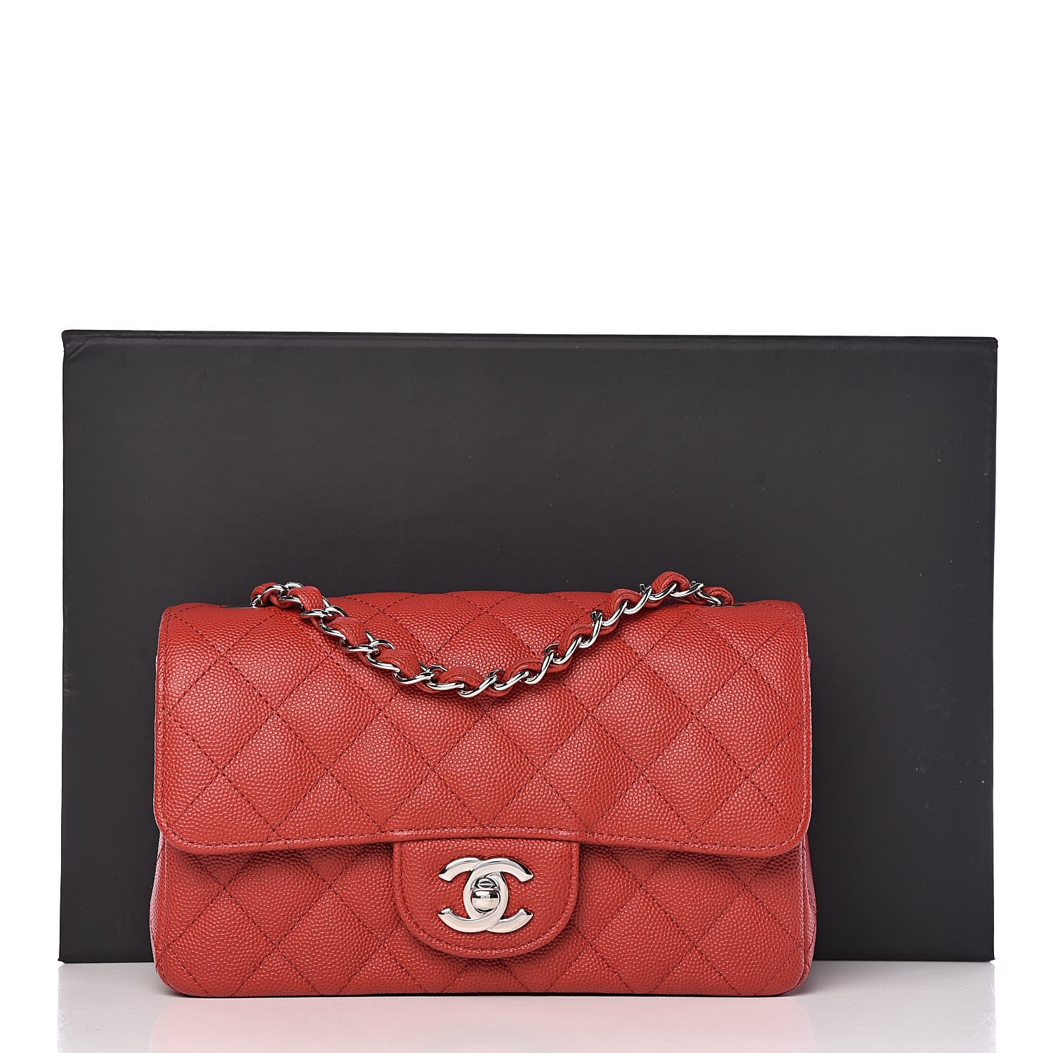 Chanel Caviar Quilted Mini Rectangular Flap Red 10 of 10