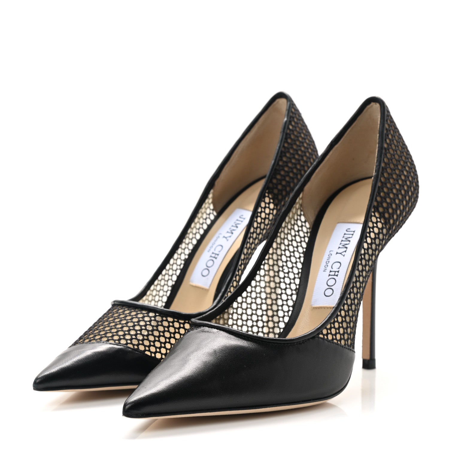 Jimmy Choo Mesh Calfskin Love 100 Pumps 37 Black 3 of 8