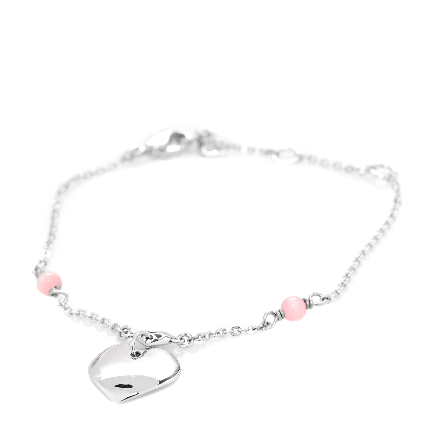 Christian Dior Logo Charms Heart Bracelet Silver 1 of 4