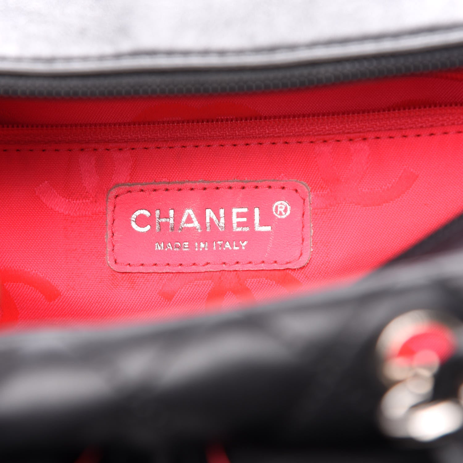Chanel Calfskin Quilted Small Cambon Multipocket Reporter Black White 6 of 12