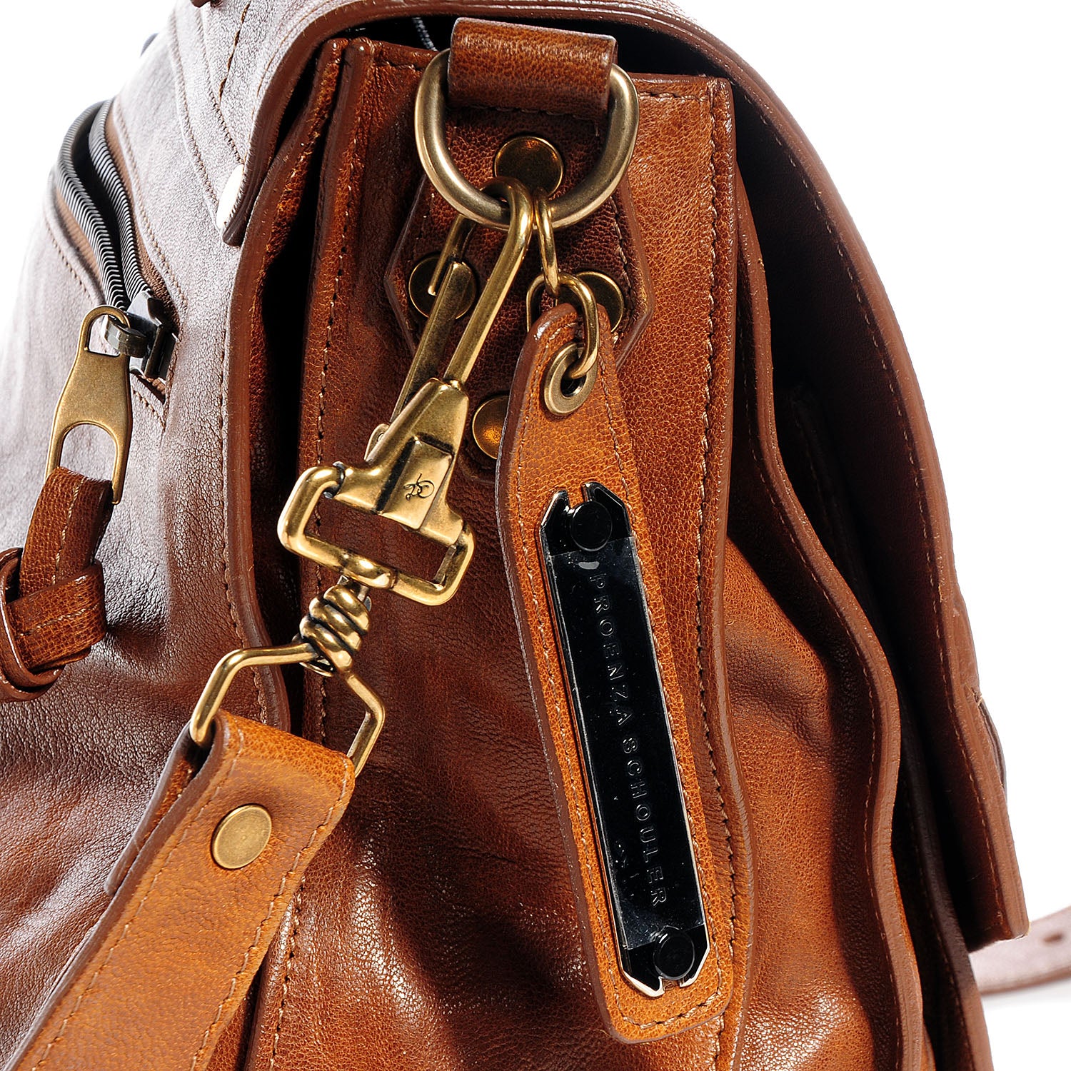 Proenza Schouler Lambskin Large PS1 Satchel Saddle 11 of 11