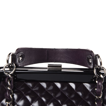Chanel Glazed Calfskin Quilted Small Mademoiselle Frame Bag Purple 10 of 11