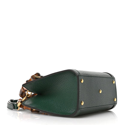 Gucci Textured Dollar Calfskin Web Mini Diana Tote Bag Vintage Green Pink 4 of 10