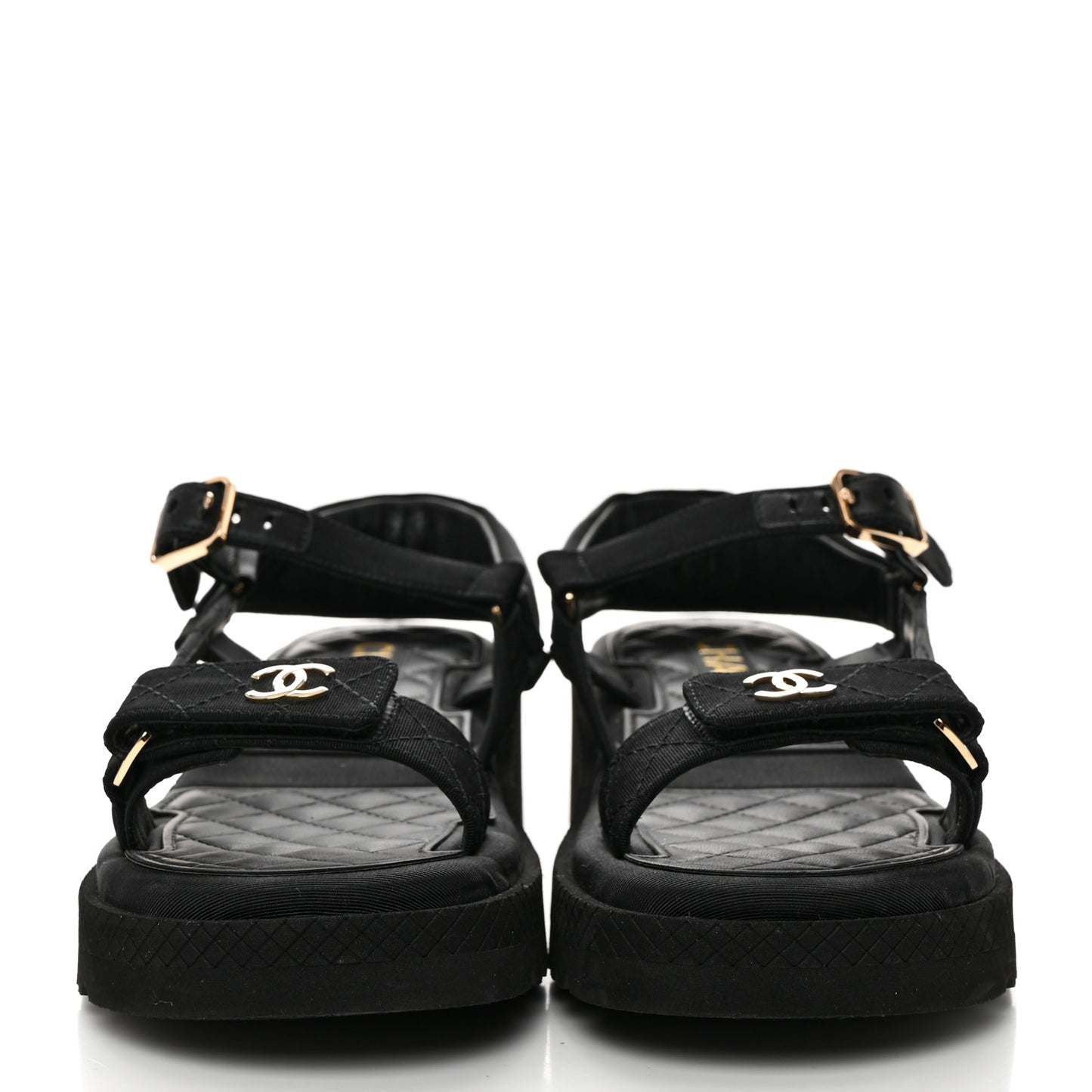 Grosgrain Logo Platform Sandals 36 Black