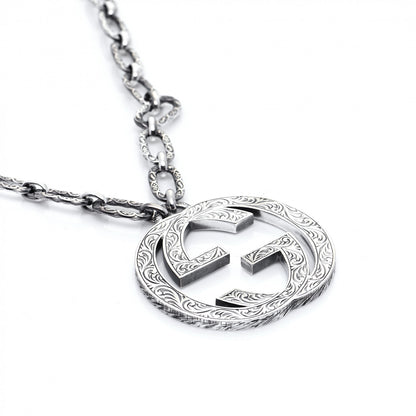Gucci Sterling Silver Large Interlocking G Pendant Necklace 6 of 7