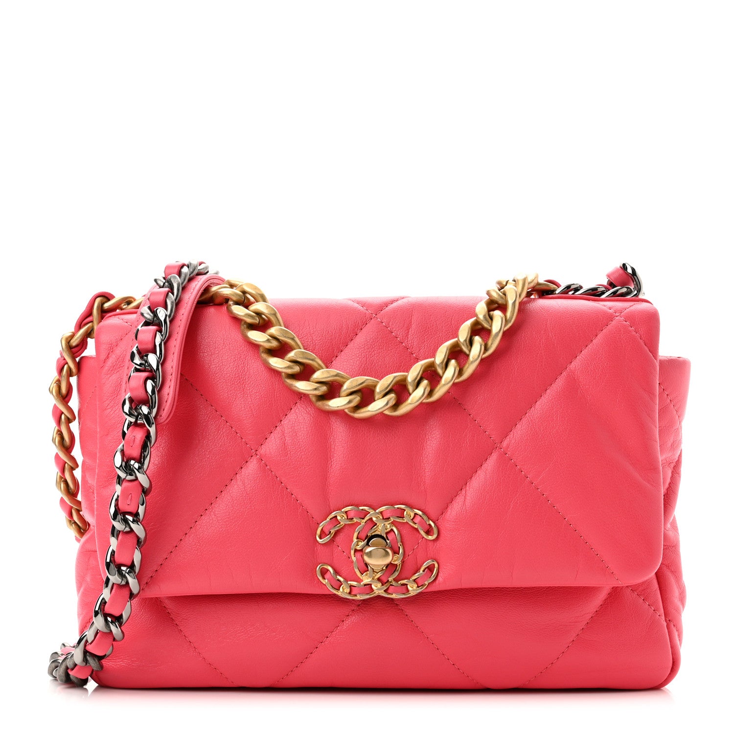 Chanel Lambskin Quilted Medium Chanel 19 Flap Pink 1 of 10