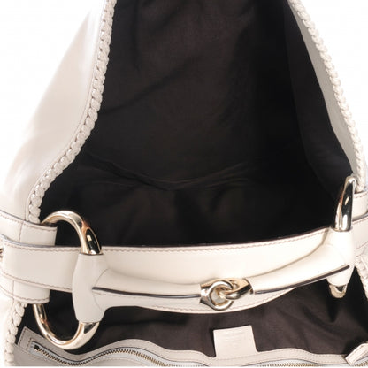Gucci Leather Horsebit Chain Large Hobo Ivory 5 of 7