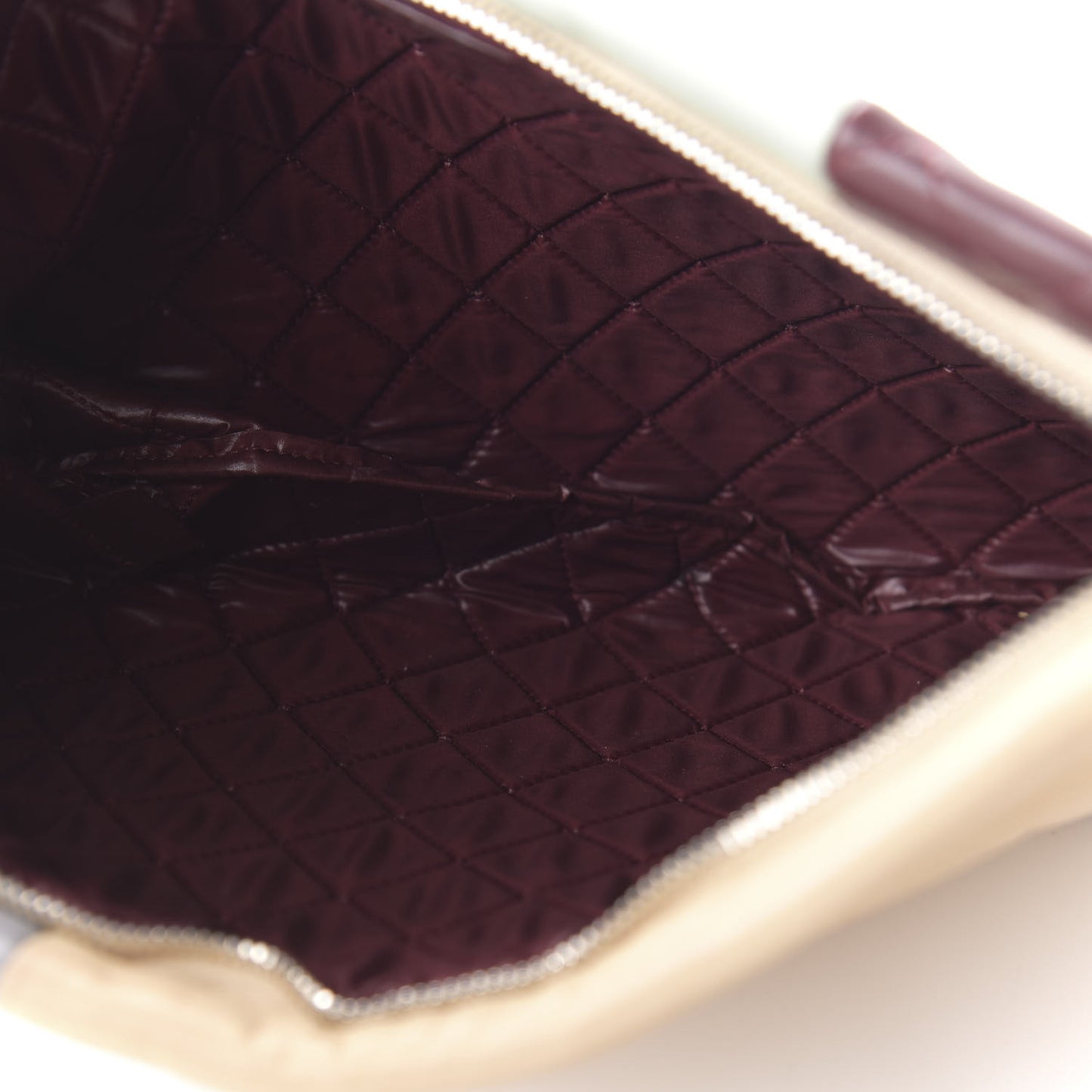 Lambskin Patchwork Medium Cosmetic Case Multicolor Burgundy